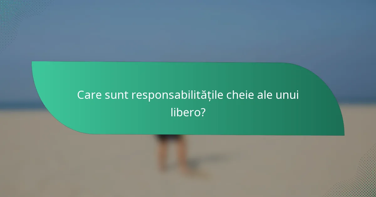 Care sunt responsabilitățile cheie ale unui libero?