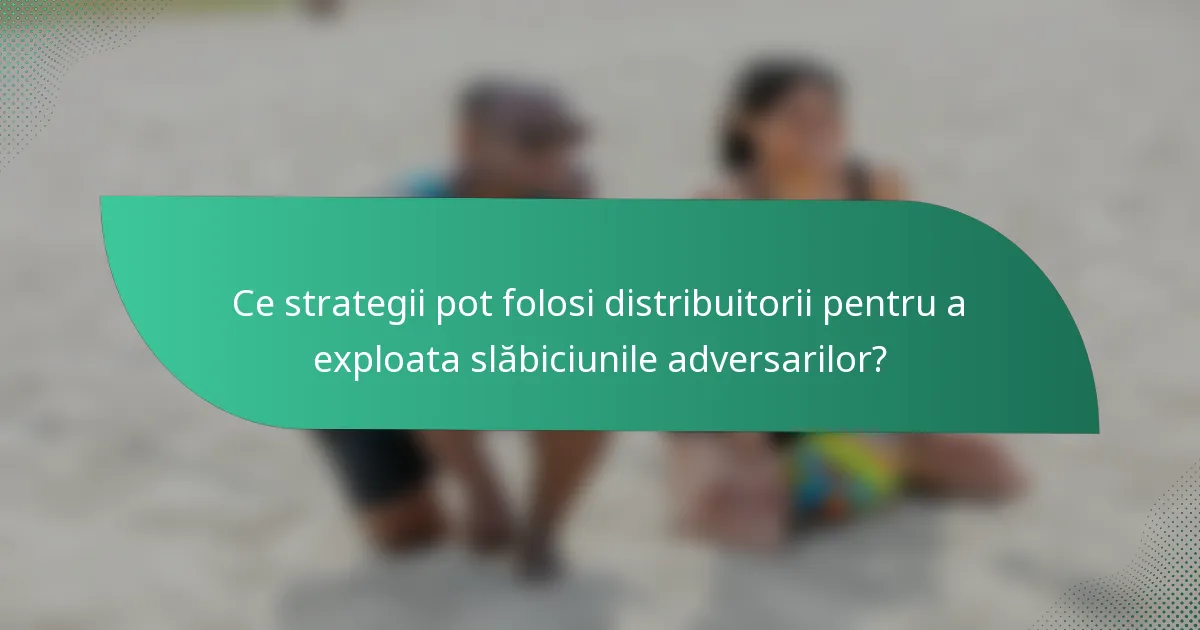 Ce strategii pot folosi distribuitorii pentru a exploata slăbiciunile adversarilor?