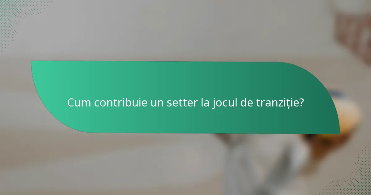 Cum contribuie un setter la jocul de tranziție?