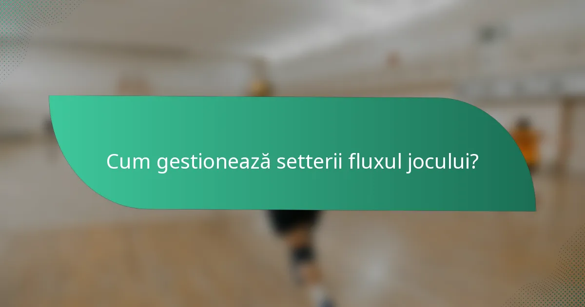 Cum gestionează setterii fluxul jocului?